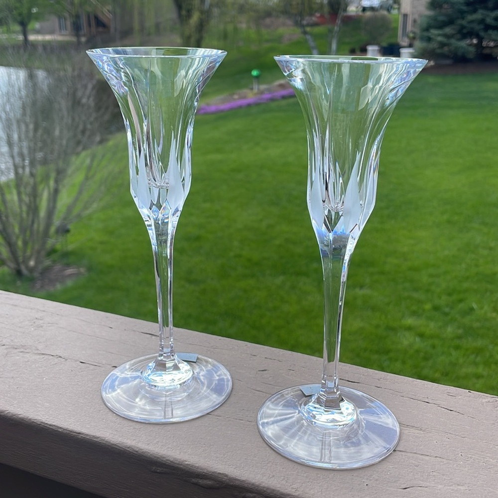 Mikasa Flame D’Amore Pair of 8” tall Single Light Candlesticks Candle Holders - Picture 3 of 6